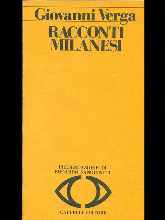 Racconti m ilanesi - Giovanni Verga - copertina