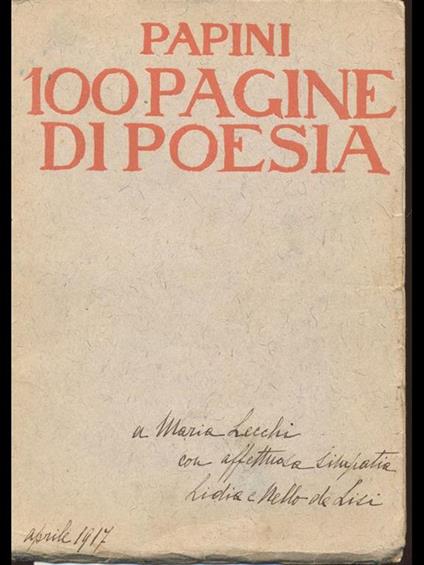 Cento pagine di poesia - Giovanni Papini - copertina