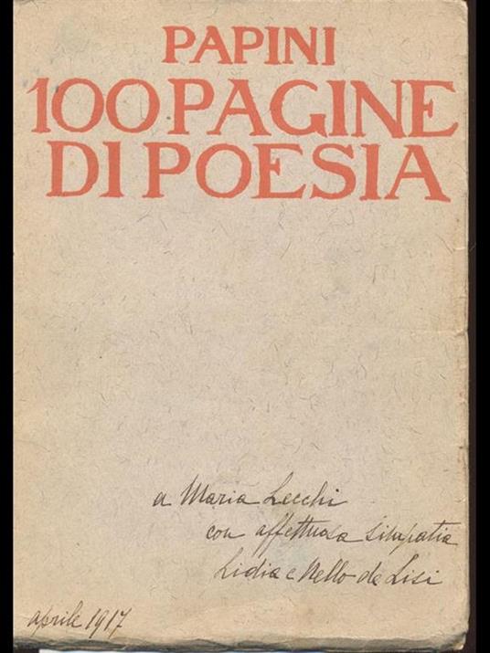 Cento pagine di poesia - Giovanni Papini - copertina