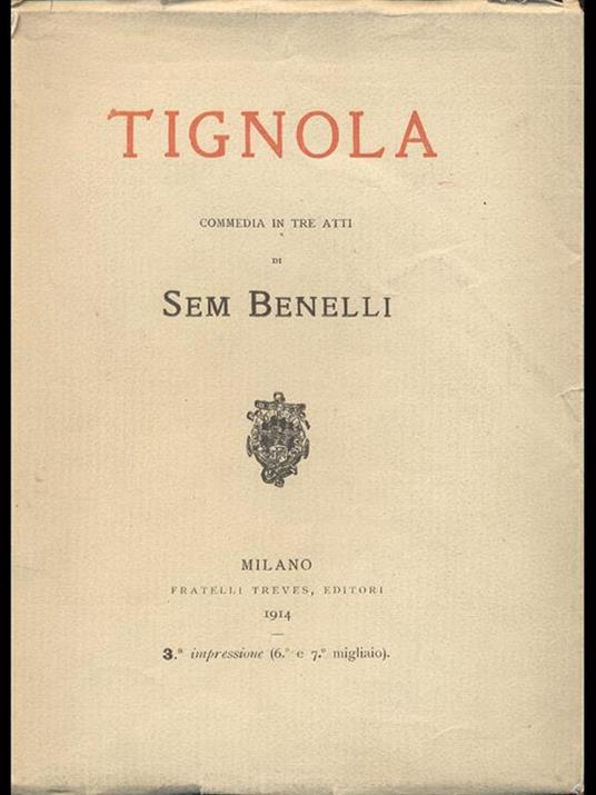 Tignola - Sem Benelli - copertina