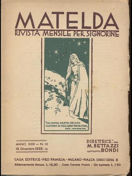 Matelda. anno XXII N12 - copertina