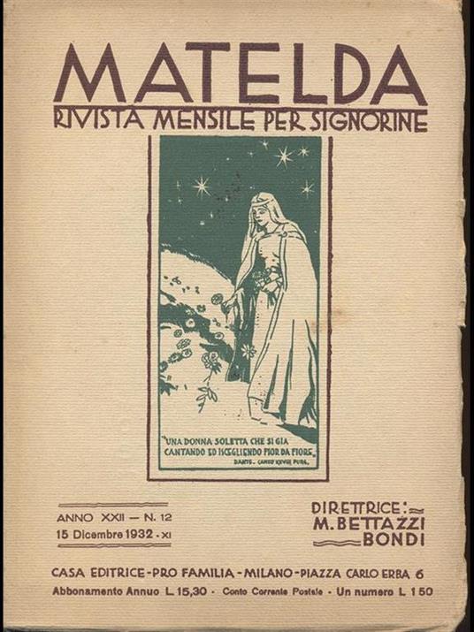 Matelda. anno XXII N12 - copertina