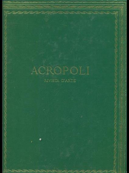 Acropoli rivista d'arte 1961-62 - copertina