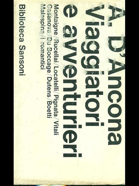 Viaggiatori e avventurieri - Alessandro D'Ancona - copertina