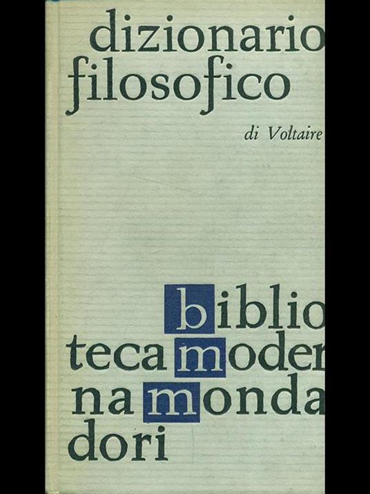 Dizionario filosofico - Voltaire - copertina