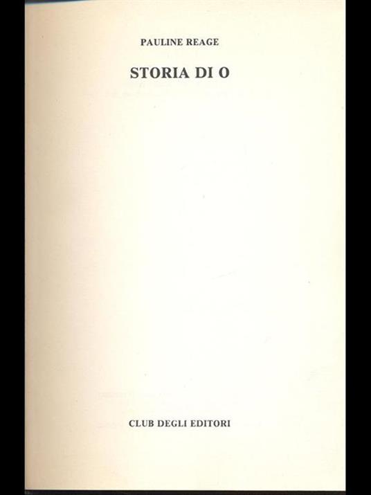 Storia di O - Pauline Réage - copertina