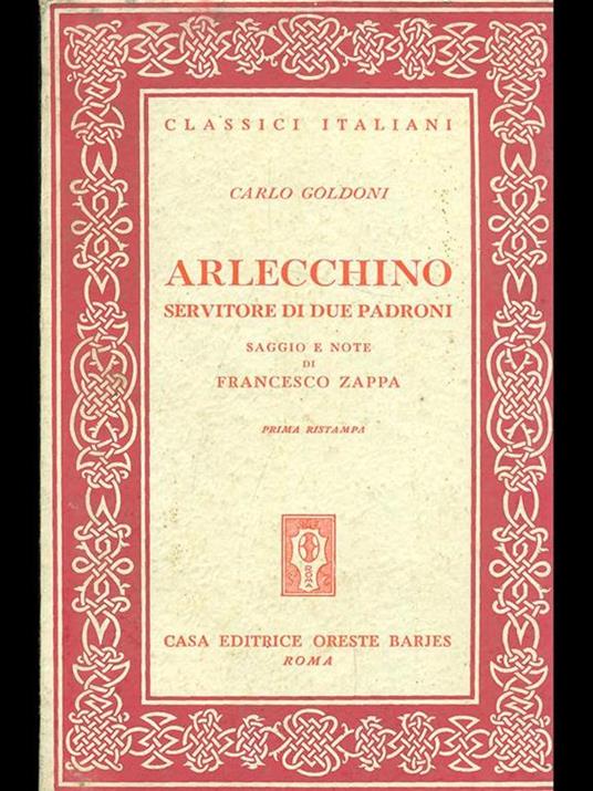 Arlecchino, servitore di due padroni - Carlo Goldoni - copertina
