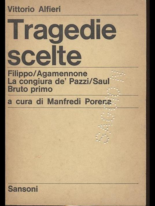 Tragedie scelte - Vittorio Alfieri - copertina
