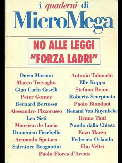 Micromega: No alle leggi 'Forza ladrì - copertina