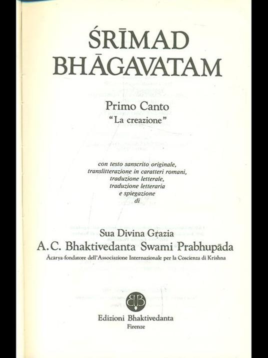 Srimad Bhagavatam. Primo Canto: La creazione Vol. 4 - A. C. Bhaktivedanta Swami Prabhupada - copertina