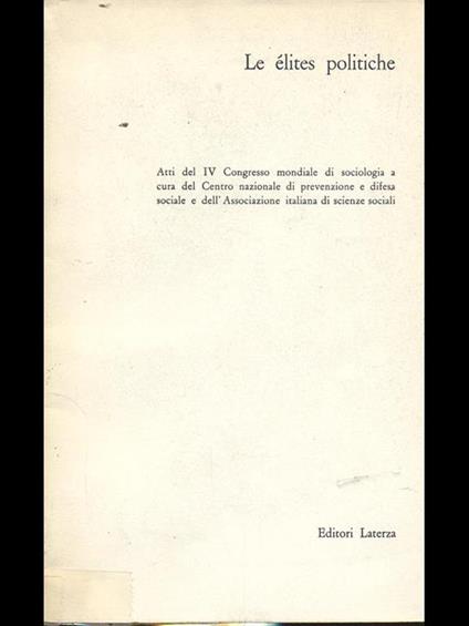 Le elites politiche - copertina