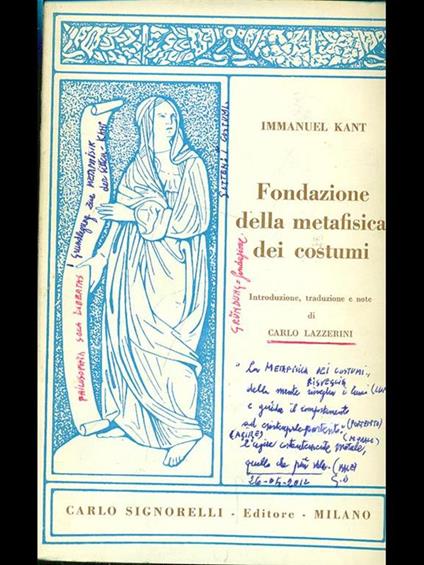 Fondazione della metafisica dei costumi - Immanuel Kant - copertina