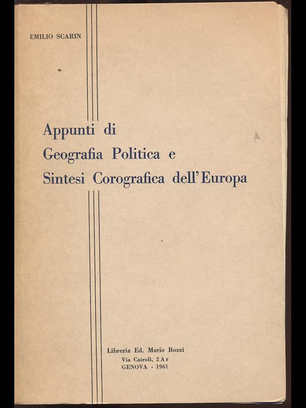 Appunti di Geografia Politica e Sintesi Corografica dell'Europa