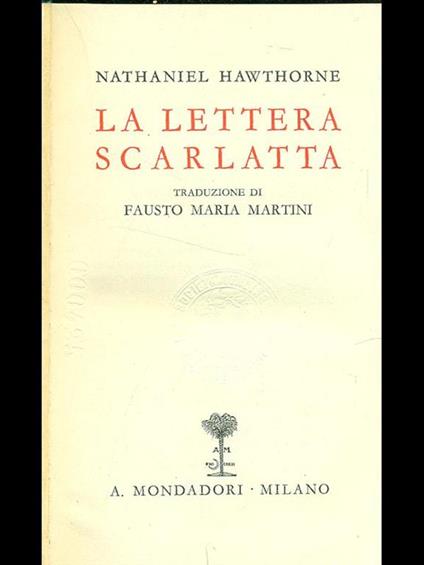 La lettera scarlatta - Nathaniel Hawthorne - copertina