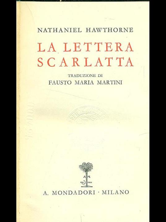 La lettera scarlatta - Nathaniel Hawthorne - copertina