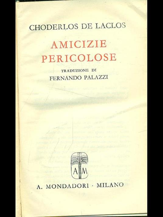 Amicizie pericolose - Pierre Choderlos de Laclos - copertina