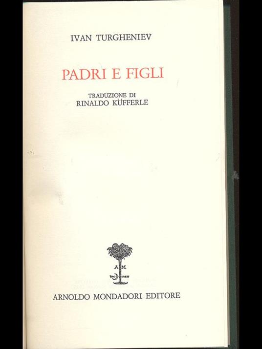 Padri e figli - Ivan Turgheniev - copertina