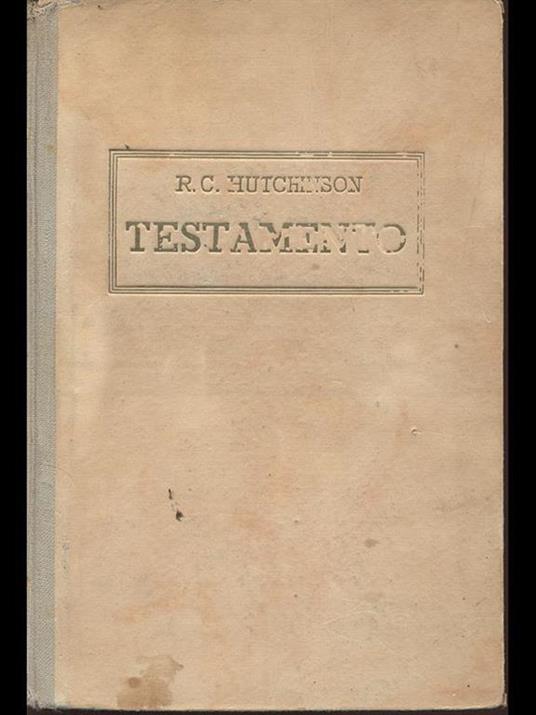 Testamento - R. C. Hutchinson - copertina