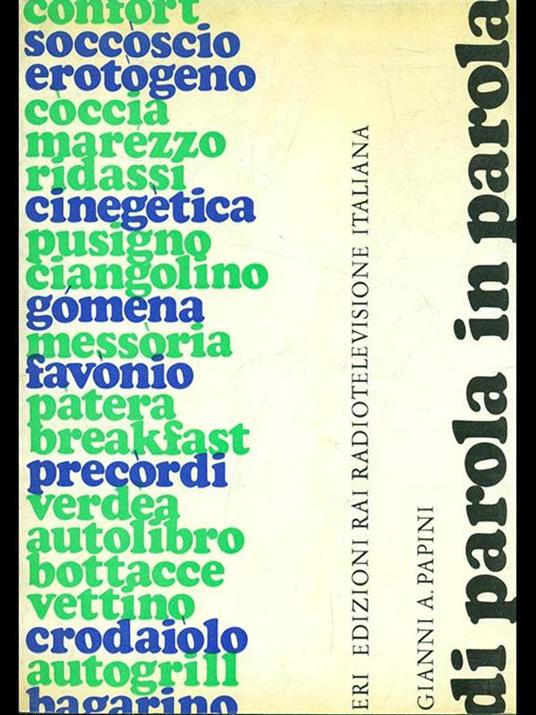 Di parola in parola - Gianni A. Papini - copertina