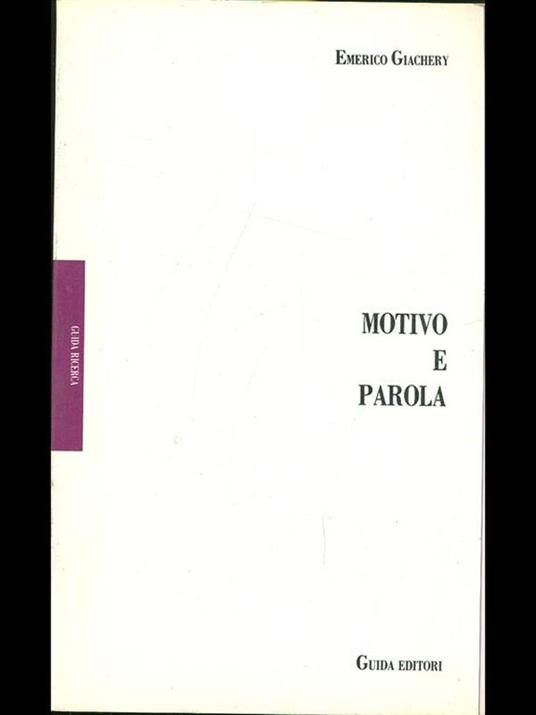 Motivo e parola - Emerico Giachery - copertina