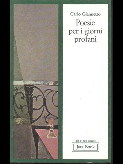 Poesie per i giorni profani - Carlo Giannetto - copertina