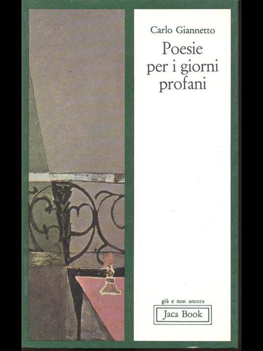 Poesie per i giorni profani - Carlo Giannetto - copertina