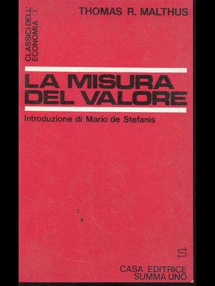 La misura del valore - Thomas R. Malthus - copertina