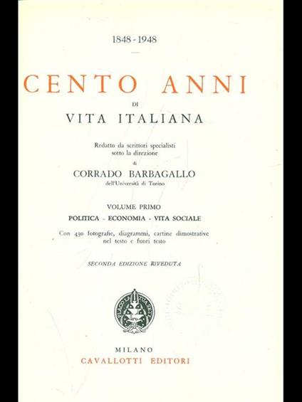 1848-1948. Cento anni di vita italiana - Corrado Barbagallo - copertina