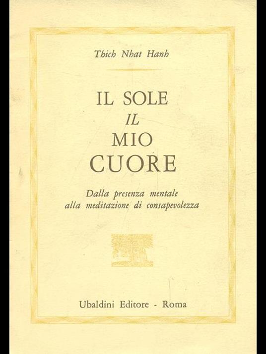 Il sole il mio cuore - Thich Nhat Hanh - copertina