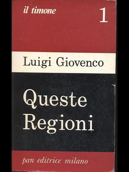 Queste Regioni - Luigi Giovenco - copertina