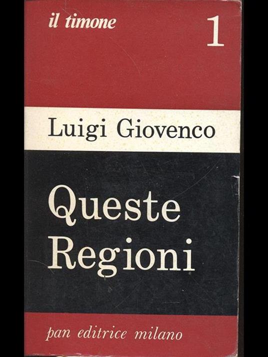 Queste Regioni - Luigi Giovenco - copertina