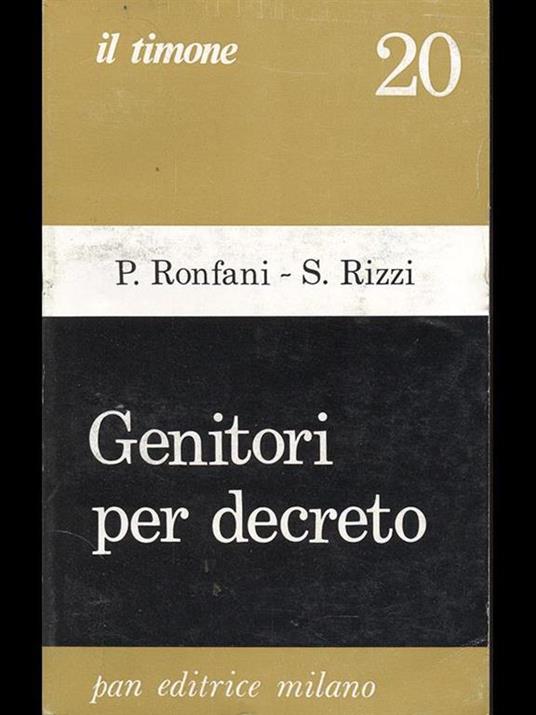 Genitori per decreto - Ugo Ronfani - copertina