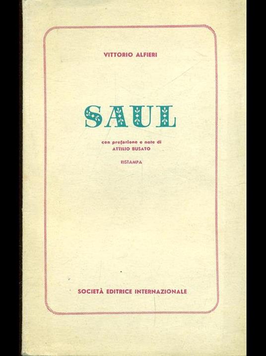 Saul - Vittorio Alfieri - copertina