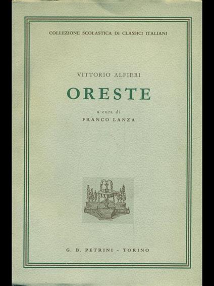 Oreste - Vittorio Alfieri - copertina