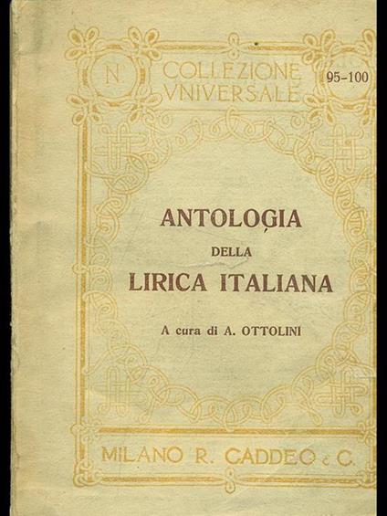 Antologia della lirica italiana - Angelino Ottolini - copertina