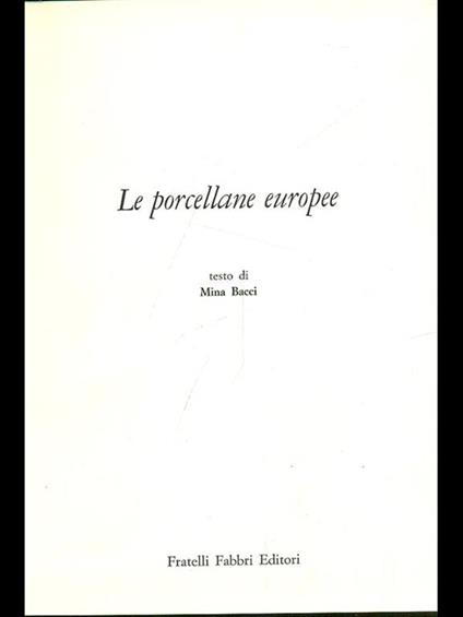 Le porcellane europee - copertina