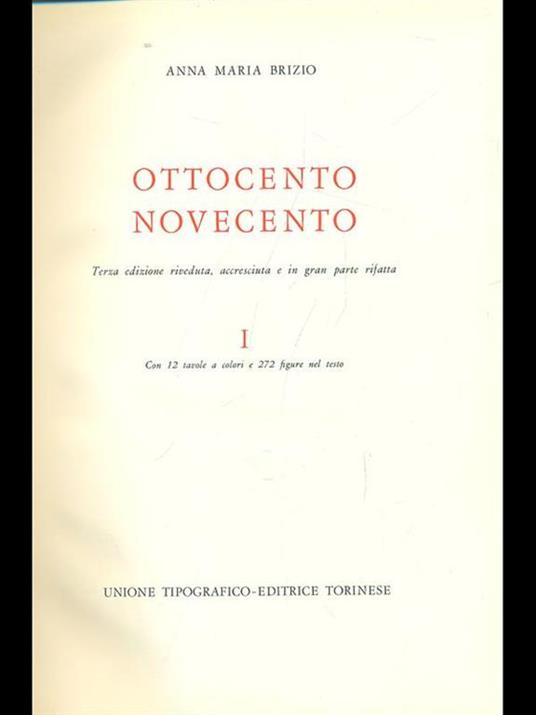 Ottocento e Novecento - Anna M. Brizio - copertina