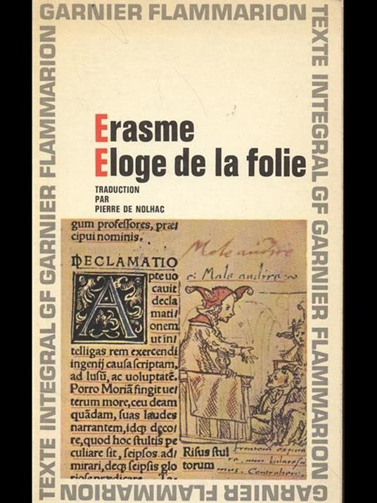 Eloge de la folie - Erasmo da Rotterdam - copertina