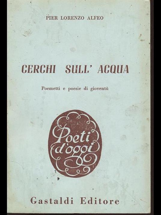 Cerchi sull'acqua - P. Lorenzo Alfeo - copertina