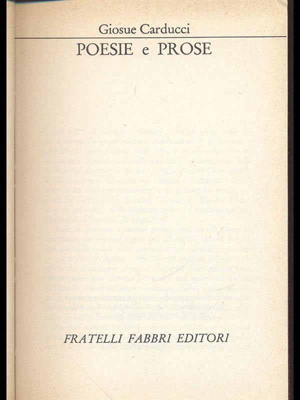 Poesie e Prose