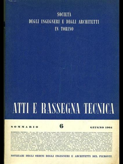Atti e rassegna tecnica n. 6/giugno 1964 - copertina