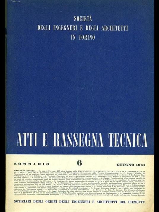 Atti e rassegna tecnica n. 6/giugno 1964 - copertina