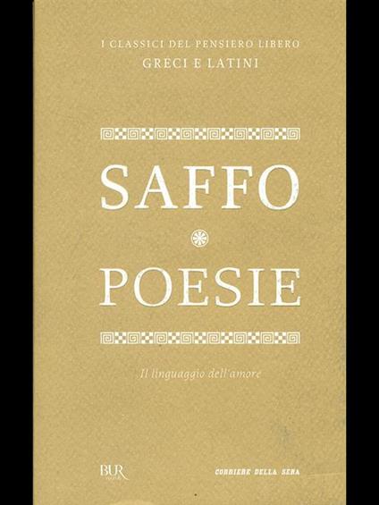 Poesie - Saffo - copertina