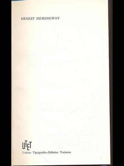 Ernest Hemingway. Premio Nobel 1954 - copertina