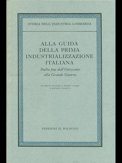 Alla guida della prima industrializzazione italiana - copertina