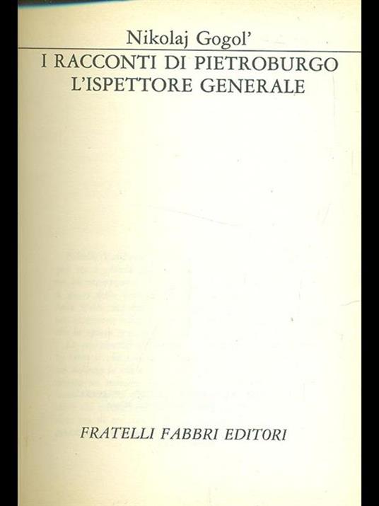 I racconti di Pietroburgo. L'ispettore generale - Nikolaj Gogol' - copertina