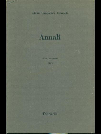 Annali, anno undicesimo 1969 - copertina