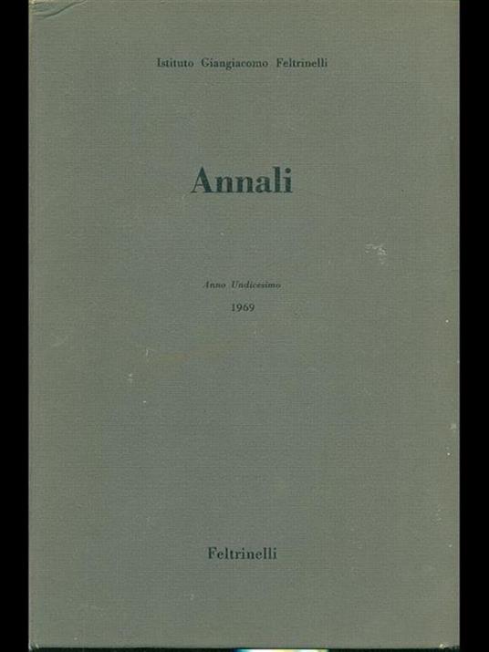 Annali, anno undicesimo 1969 - copertina