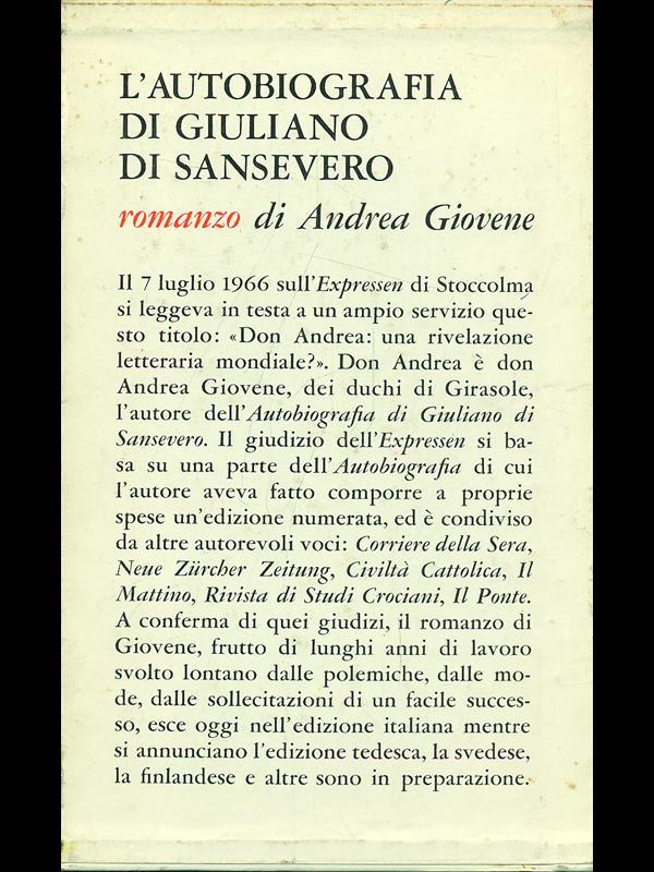 L' autobiografia di Giuliano di Sansevero