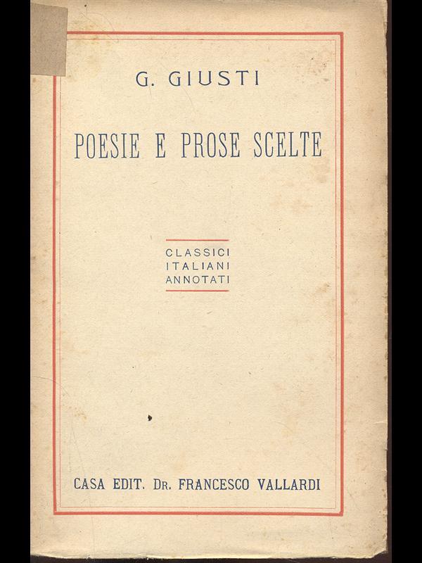 Poesie e prose scelte